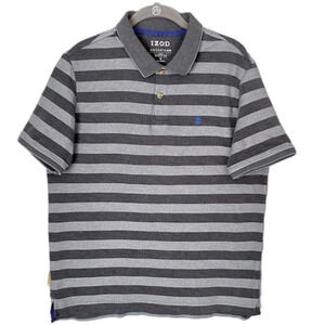 IZOD Men's Advantage Performance Natural Stretch Polo Shirt Gray/Lt Gray…